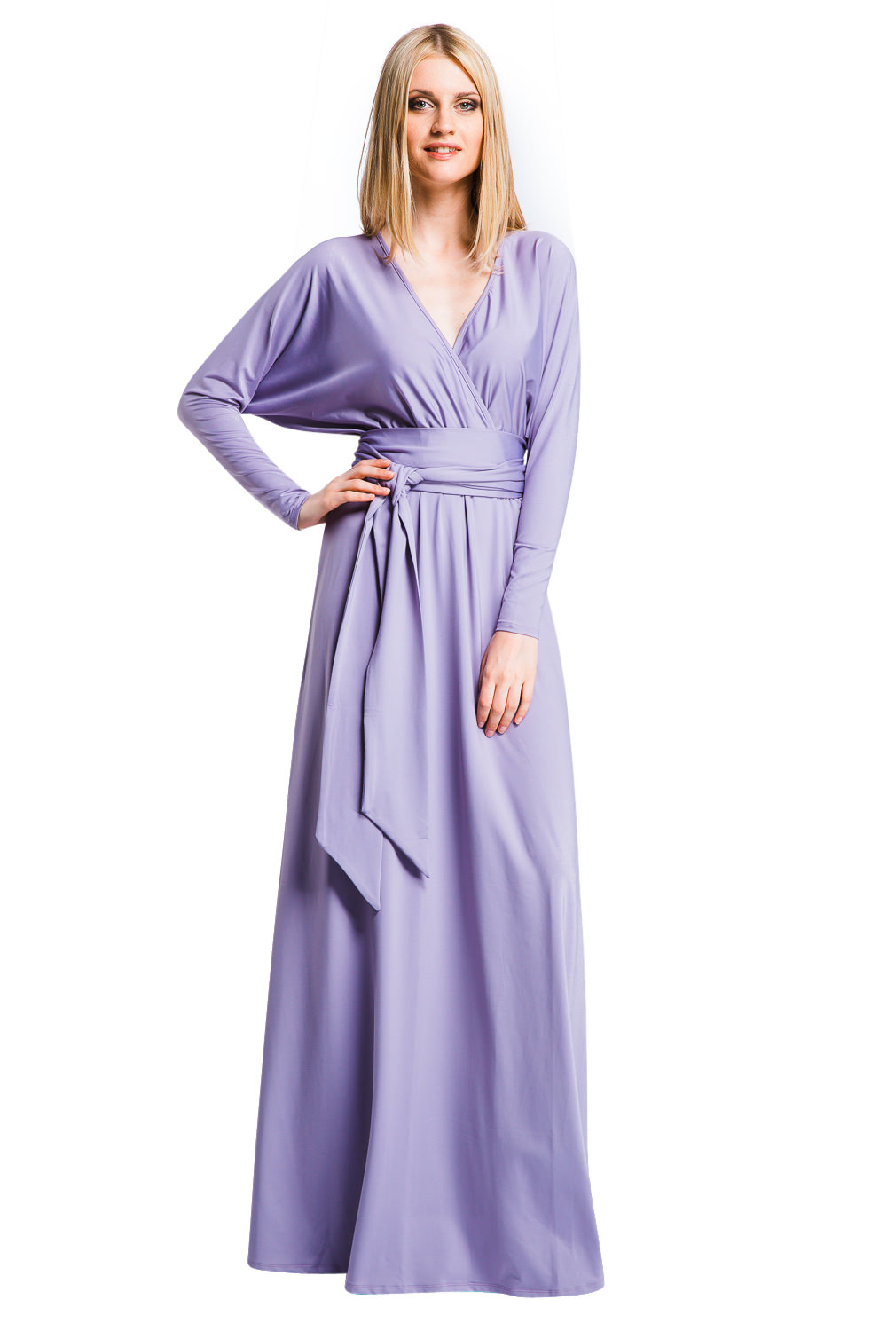 Фото товара 8451, длинное фиолетовое платье