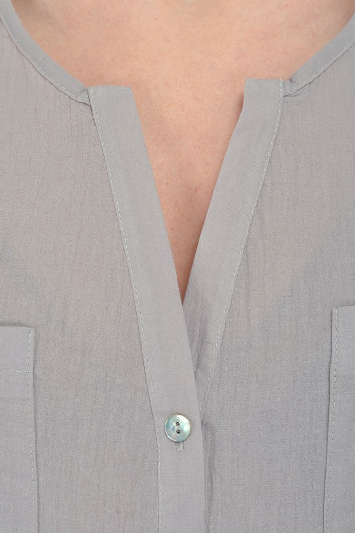 Фото товара 19750, серая хлопковая блуза